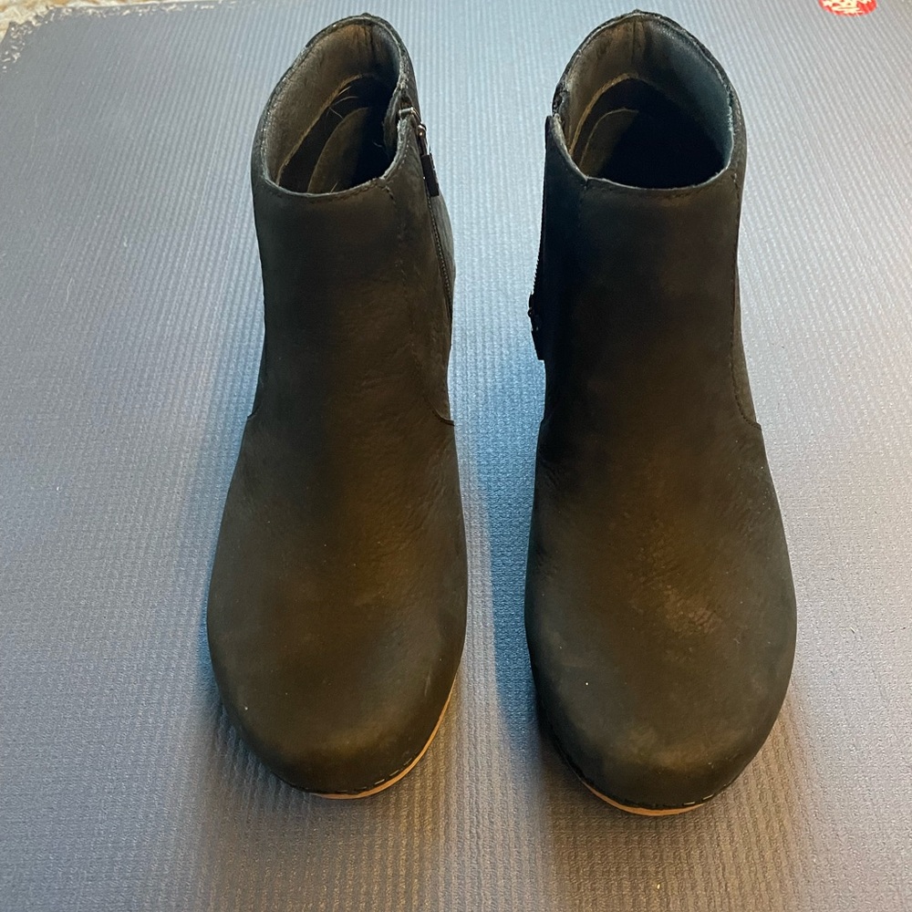 Dansco platform booties with stable, low heel